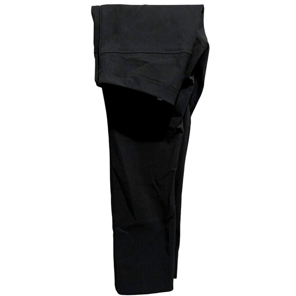 MM LEFLEUR Black Foster Straight Leg Pants Sz 14 Flat Front Side Zip Minimalist